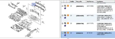 PSA 20968510 Tampon Demiri Arka Antara 20884795 20968510 4817679 4818561