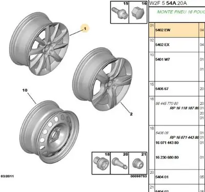 PSA 5402.EW Çelik Jant Style 01 16 5402EW