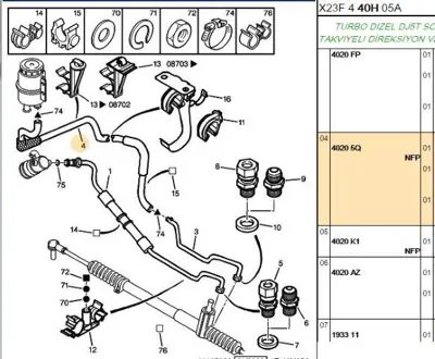 PSA 4020.5Q Hid.Direksiyon Borusu 40205Q 4020.5Q 40205Q 40205Q 40205Q