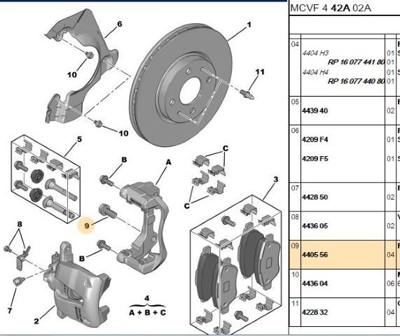 PSA 4405.56 Fren Kalıper Baglan Cıvat 4405.56