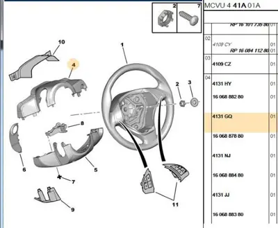 PSA 4131.GQ Direksiyon Üst Bakalit  4131.GQ