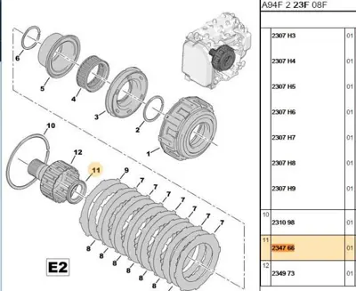 PSA 2347.66 Otom.Şanz.Pulu  2347.66