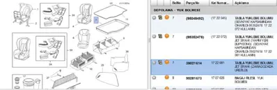 PSA 39021614 Tray, Storage 1722045 1722072 1722081 39021614 95048492 95352478