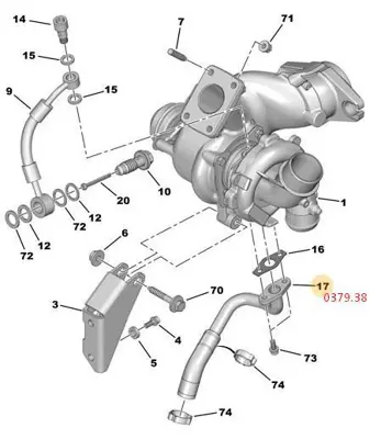 PSA 0379.38 Geri Dönüs Borusu Firsat 0379.38
