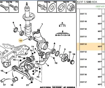 PSA 3337.53 Ön Porya Ayar Simi Firsat 333753 3337.53 333753 333753 