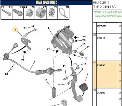 PSA 2151.90 Debriyaj Tel Bağlan Ayağı 2151.90