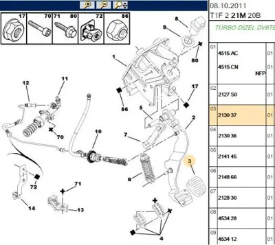 PSA 2130.37 Debriyaj Pedal Lastiği  2130.37