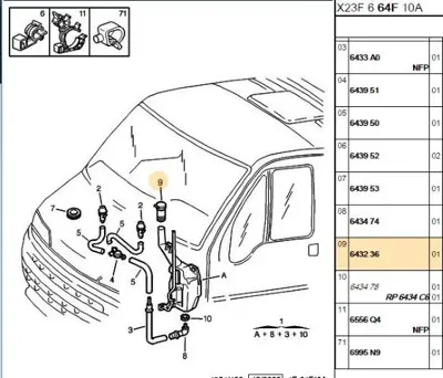 PSA 6432.36 Cam Suyu Deposu Kapağı  6432.36