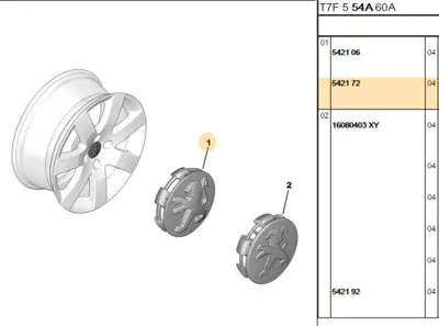 PSA 5421.72 Çelik Jant Göbeği  5421.72