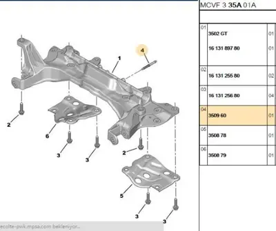 PSA 3509.60 Travers Vidası  3509.60