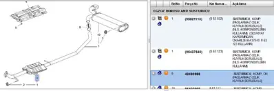PSA 42490988 Susturucu On Opel Mokka A14net 42490988