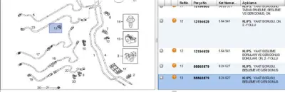 PSA 55565879 Yakıt Boru Klıpsı 13262862 55562242 55565879 824627 824929 834627