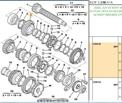 PSA 2334.45 1.Vites Dislisi Me12*41 Firsat 233445 233445 233445 233445 233445