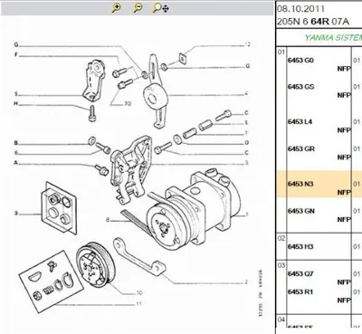PSA 6453.N3 Klima Kompresor Tu3 - 2 6453N3 6453.N3 6453N3 6453N3 