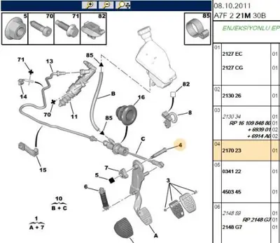 PSA 2170.23 Debriyaj Pedal Pimi  2170.23