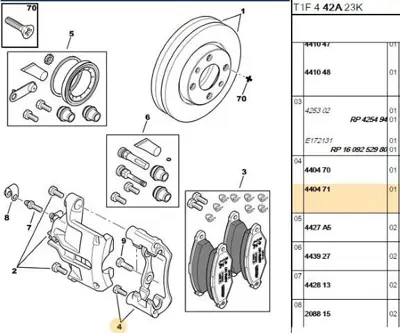PSA 4404.71 Sağ Kalıper Tutucu  4404.71
