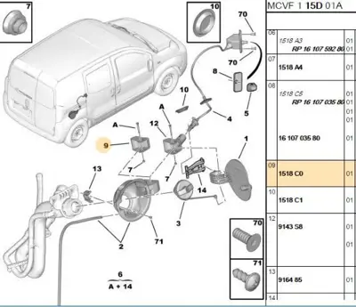 PSA 1518.C0 Depo Kapak Plastiği 137057 1518C0 95512149