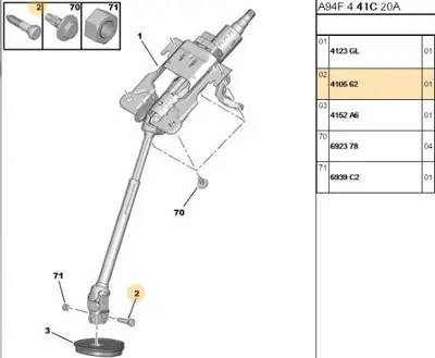 PSA 4105.62 Direksiyon Mil Civatası 3638204 410562