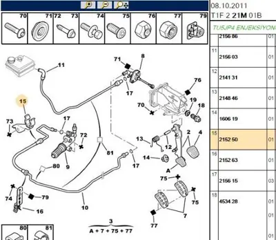 PSA 2152.50 Debriyaj Hortum Bağ Ayağı 2152.50