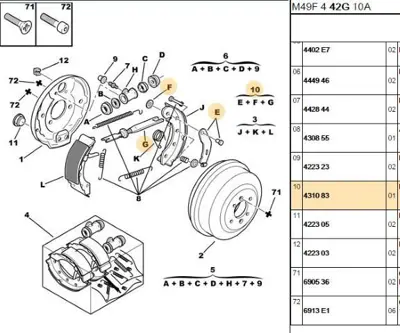 PSA 4310.83 Arka Fren Ayar Tk  431083