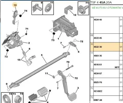 PSA 4532.30 Fren Pedal Gergi Çubuğu  4532.30