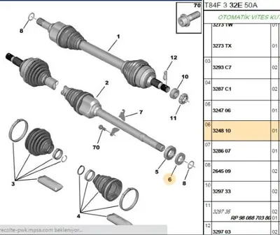 PSA 3248.10 Aks Orta Rulman Yüzügü 324810 324706 324433