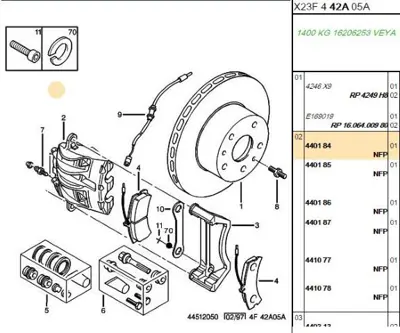 PSA 4401.84 Fren Kaliperi Sol 1400kg 440184 440184 440184 440184 9945795