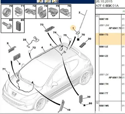PSA 6561.TS Anten Bağlantı Dibi 6561TS