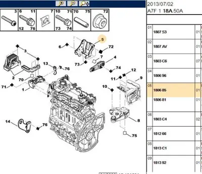 PSA 1806.85 Motor Kulağı 1.4 Hdı  1806.85
