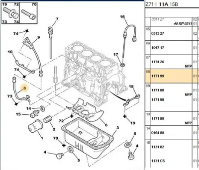 PSA 1171.99 Yag Cubuk Alt Boru  1171.99