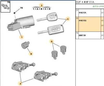 PSA 4162.EQ Kilit Takımı  4162.EQ