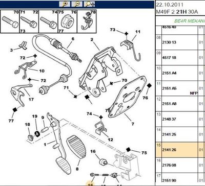 PSA 2141.26 Debriyaj Pedal Yayı 2141.26
