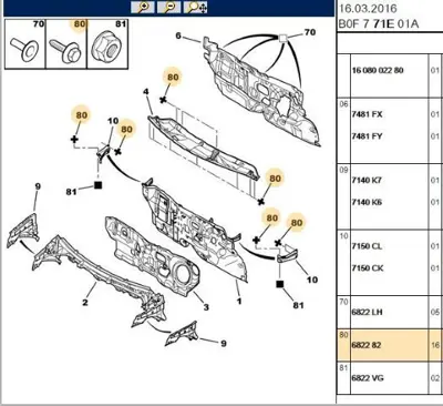 PSA 6822.82 Bağlantı Vidası  6822.82