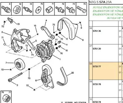 PSA 5733.77 Dınamo Kayış Koruyucusu  5733.77