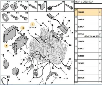 PSA 2530.68 Otom Şanzum Beyin Tutucu  2530.68