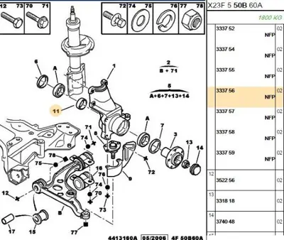PSA 3337.56 Ön Porya Ayar Simi Firsat 333756 3337.56 333756 333756 