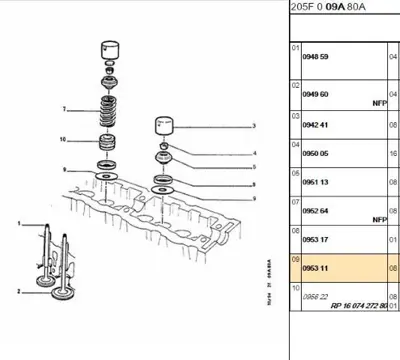 PSA 0953.11 Sübap Yay Contası Xud9 - 0953.11