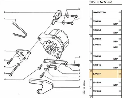PSA 5706.87 Alternatör Bağlantısı  5706.87