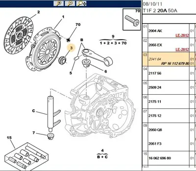 PSA 1611267980 Debriyaj Rulmanı  204164 204177 287125009916 305026F900 9630793280 9635856280