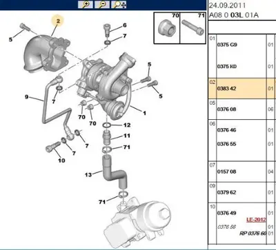 PSA 0383.42 Turbo Çıkış Borusu 0383.42