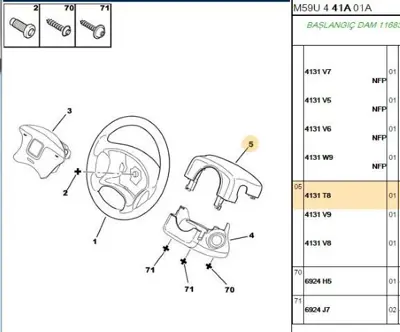 PSA 4131.T8 Direksiyon Bakaliti  4131.T8