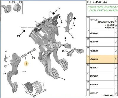 PSA 4503.23 Pedal Bağlantı Pimi  4503.23