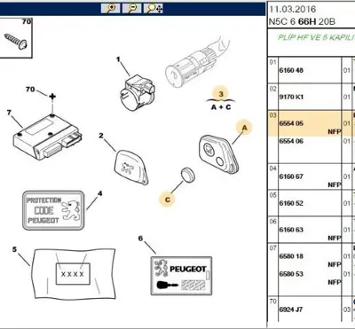PSA 6554.05 Plipli Anahtar Firsat 655405 6554.05 655405 655405 
