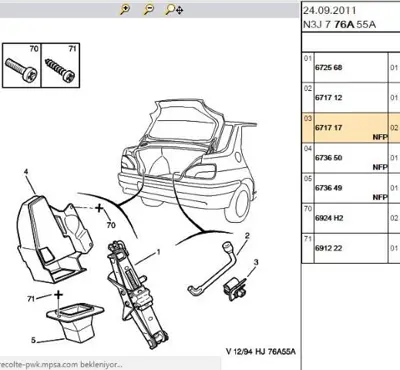 PSA 6717.12 Bıjon Anahtarı  6717.12