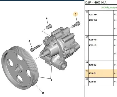 PSA 4010.81 Direksiyon Bağlantı Vidas 401081