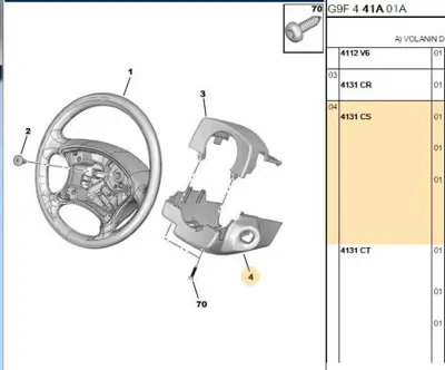 PSA 4131.CS Direksiyon Kolonu Kılıfı  4131.CS
