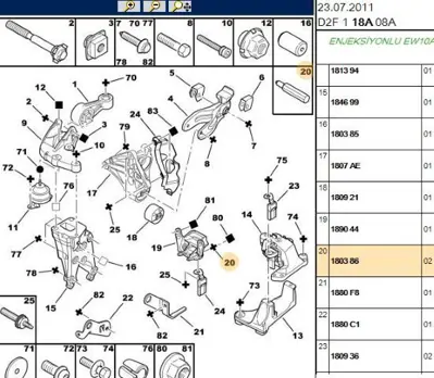 PSA 1803.86 Motor Kulak Bağlantı Demi 180386