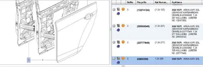 PSA 22805992 Kapı Arka Sol Ins 124277 124329 22777949 22805992