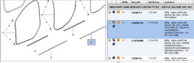 PSA 22834344 Yatay Fitil Dış Arka Sağ Krom 13228113 154081 154550 22834344