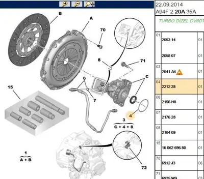 PSA 2212.28 Debriyaj Rulman Contası 221228